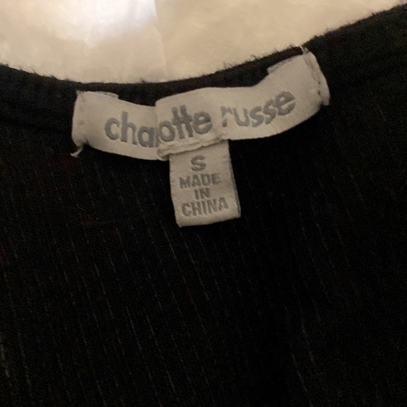 Charlotte Russe Semi Cropped Cold Shoulder Long Sleeve Zip Up Front Top - Picture 5 of 6